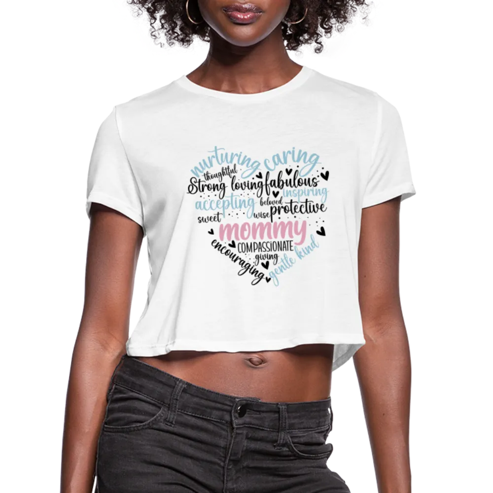 Mommy Heart Wordart Women's Cropped T-Shirt