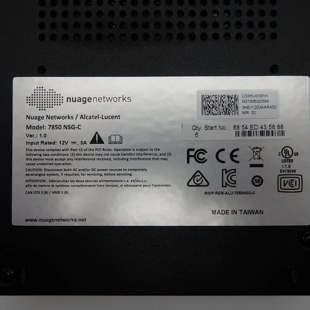 Nuage Networks 7850 Network Service Gateway-C SYS-7850 NSG-C