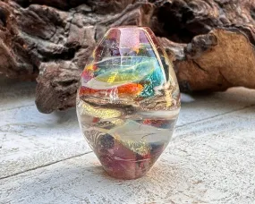 Rainbow Shimmer Lampwork Focal Bead SRA